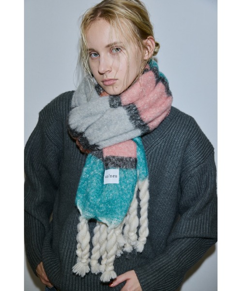 onedayapartment ワンアパ　モヘアマルチボーダーマフラー WEB限定】マルチボーダーマフラー