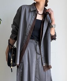 DouDou | リヨセルピグメントビッグシャツ(シャツ/ブラウス)