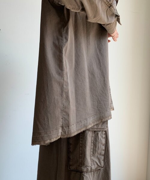 DouDou(ドゥドゥ)の「リヨセルピグメントビッグシャツ(シャツ/ブラウス・レディース・ブラウン/ブラック・FREE)」の15枚目の写真