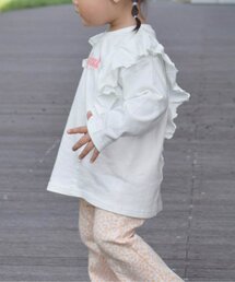 キッズのTシャツ/カットソー（ホワイト/白色系・フリル）ファッション