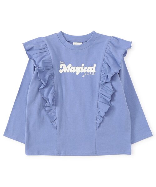 BREEZE(ブリーズ)の「【WEB限定/ジュニア対応】フリル長袖Tシャツ(Tシャツ/カットソー・キッズ・チャコール/ライム/オフホワイト/パープル・90/100/110/120/130/140)」の11枚目の写真