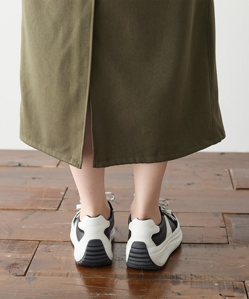 coca(ANDEX shoes product)(コカ)の「厚底 ローカット GERMAN TRAINER スニーカー(スニーカー・レディース・ホワイト/ブラック・LARGE/MEDIUM/SMALL)」の7枚目の写真