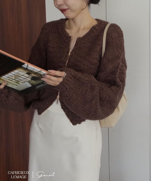 【LE'MAGE×gemeilコラボ】スラブジップカーディガン