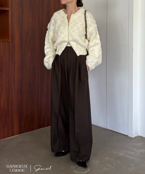 LE'MAGE×gemeilコラボ】スラブジップカーディガン（ニット