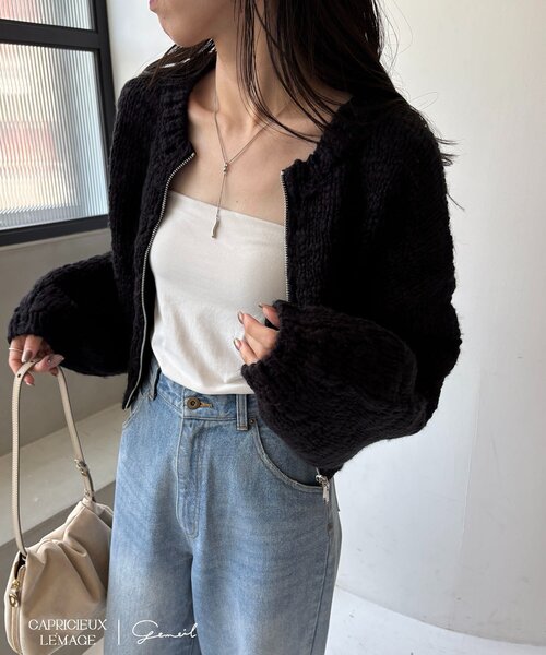LE'MAGE×gemeilコラボ】スラブジップカーディガン（ニット/セーター