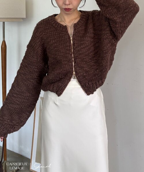 セール】【LE'MAGE×gemeilコラボ】スラブジップカーディガン（ニット