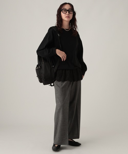 Elura(エルーラ)の「ハイテンションボートネックプルオーバー/596029(Tシャツ/カットソー・レディース・カーキ/ブラック/キャメル・FREE)」の11枚目の写真