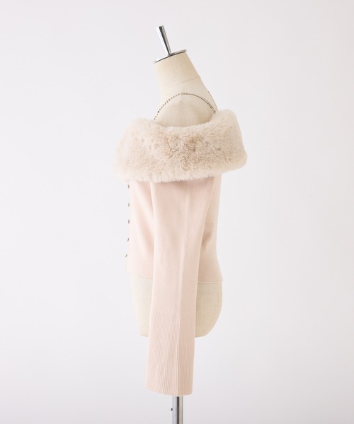 セール】WEB限定/ビジューフェイクファーニット（ニット/セーター