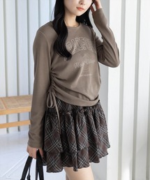 clear | カレッジロゴプリントドロスト長袖カットソー［韓国ファッション カジュアル］≪AW新作≫(Tシャツ/カットソー)