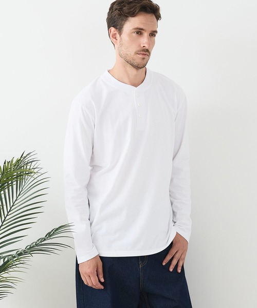 LB/S (エルビーエス)の「【汗染みの目立ちにくいTシャツ ZEROSTAIN/ゼロステイン】ヘンリーネック ロンT 防汚 UVカット(Tシャツ/カットソー・メンズ・ブラック/ホワイト/杢グレー・X-LARGE/LARGE/MEDIUM)」の19枚目の写真