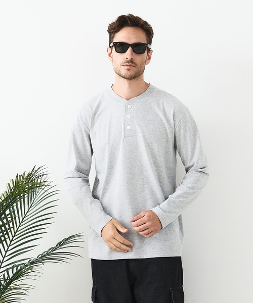 LB/S (エルビーエス)の「【汗染みの目立ちにくいTシャツ ZEROSTAIN/ゼロステイン】ヘンリーネック ロンT 防汚 UVカット(Tシャツ/カットソー・メンズ・ブラック/ホワイト/杢グレー・X-LARGE/LARGE/MEDIUM)」の14枚目の写真