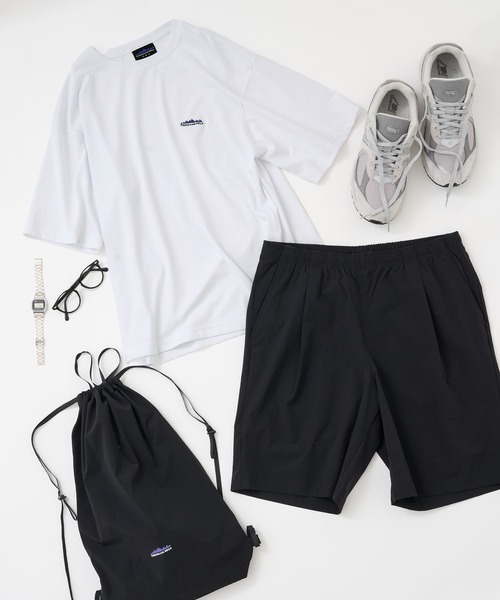 THOUSAND MILE(サウザンドマイル)の「【THOUSAND MILE】SHORT SLEEVE T-SHIRT & SHORT PANTS SET T/C JERSEY + NY/PU(セットアップ・メンズ・ブラック/オリーブ/チャコールグレー・S/M/L)」の1枚目の写真
