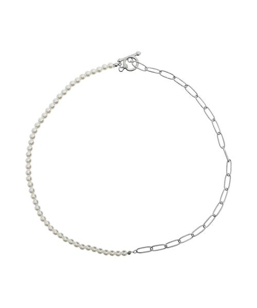 Samansa Mos2 blue（サマンサモスモスブルー）の「パール&チェーンミックスネックレス（ネックレス・レディース・シルバー・F）」の19枚目の写真