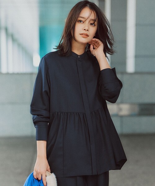 セール】【洗える】TWビエラ イレギュラーヘム ブラウス（シャツ