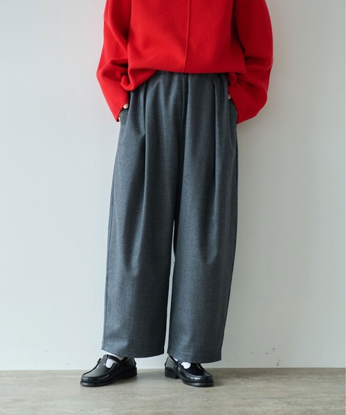 yuni（ユニ　）の「△washable wool gum tack パンツ（その他パンツ・レディース・グレー/ベージュ/ブラウン/ブラック・FREE）」の3枚目の写真