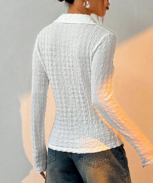 Mayree（メイリー）の「【LAMPOON】シャーリングシャツ（シャツ/ブラウス・レディース・ホワイト・SMALL/MEDIUM/LARGE）」の4枚目の写真