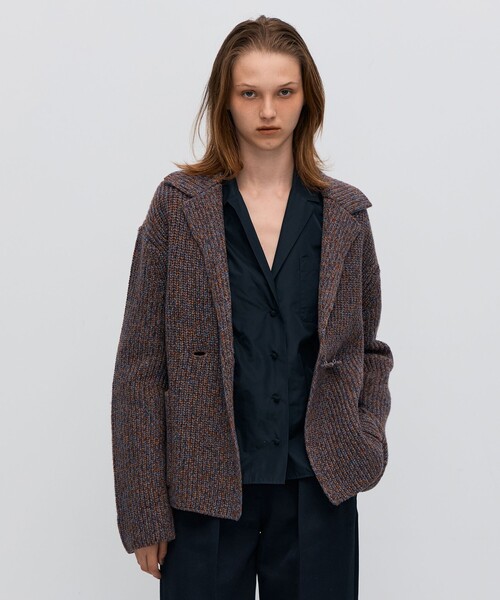 BACCA（バッカ）の「ウールナイロンメランジ ジャケットカーディガン（カーディガン/ボレロ・レディース・ブラウン系その他/グレー系その他・S）」の5枚目の写真