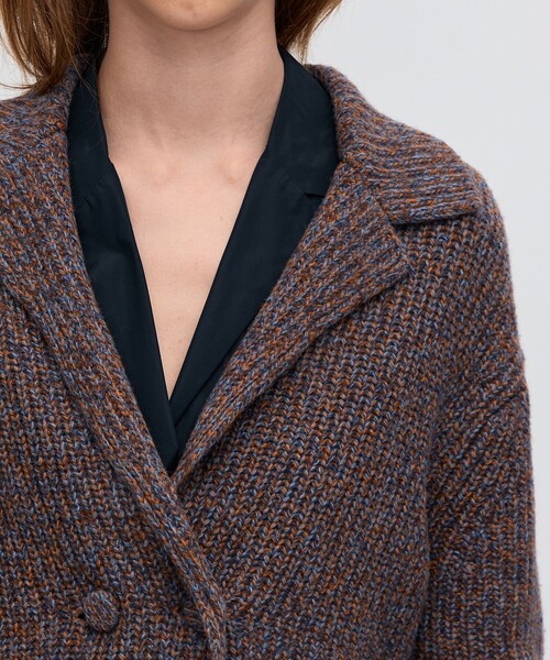 BACCA（バッカ）の「ウールナイロンメランジ ジャケットカーディガン（カーディガン/ボレロ・レディース・ブラウン系その他/グレー系その他・S）」の8枚目の写真