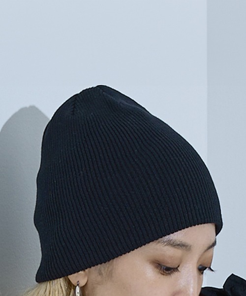 NOMINE（ノミネ）の「【NOMINE】コットン ビーニー/ニット帽（ニットキャップ/ビーニー・レディース・ブラック/ライトグレー/レッド/ダークブラウン/アイボリー・フリー）」の3枚目の写真