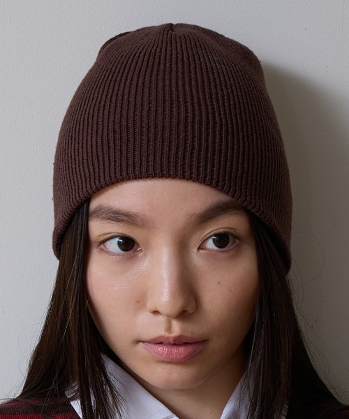 NOMINE（ノミネ）の「【NOMINE】コットン ビーニー/ニット帽（ニットキャップ/ビーニー・レディース・ブラック/ライトグレー/レッド/ダークブラウン/アイボリー・フリー）」の9枚目の写真