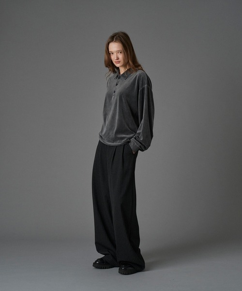 ONCILY（オンシェリー）の「CUT VELOUR POLO SHIRT /  カットベロアポロシャツ（ポロシャツ・メンズ・ブラウン/ブラック/ブルー・SMALL/MEDIUM/LARGE）」の21枚目の写真