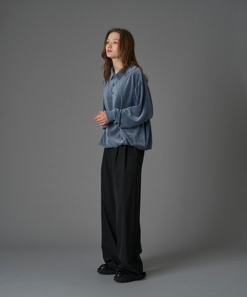 ONCILY（オンシェリー）の「CUT VELOUR POLO SHIRT /  カットベロアポロシャツ（ポロシャツ・メンズ・ブラウン/ブラック/ブルー・SMALL/MEDIUM/LARGE）」の16枚目の写真