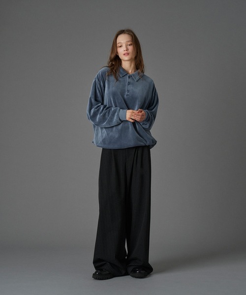 ONCILY（オンシェリー）の「CUT VELOUR POLO SHIRT /  カットベロアポロシャツ（ポロシャツ・メンズ・ブラウン/ブラック/ブルー・SMALL/MEDIUM/LARGE）」の12枚目の写真