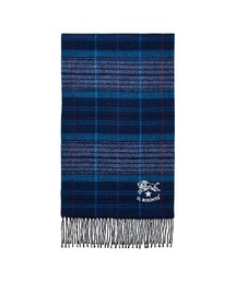 新品未着用 IL BISONTE ウールマフラー ネイビー/グリーン F 新品未着用 IL BISONTE ウールマフラー ネイビー/グリーン F