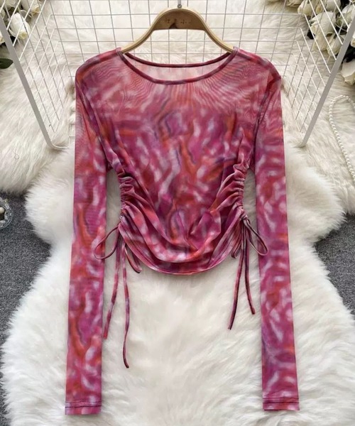 SPIGA（スピーガ）の「ﾀｲﾀﾞｲｼｱｰTｼｬﾂ（Tシャツ/カットソー・レディース・ブラック/ブラック×ブルー/ブラック×グリーン/グリーン/ブルー/ピンク・SMALL/MEDIUM/LARGE/X-LARGE）」の6枚目の写真