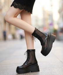 DURAS | メッシュ切替レースアップショートブーツ/ワークブーツ(ブーツ)