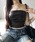 me+em select�i�~�[���Z���N�g�j�́u�����y �Qcolor �z�T�C�h�^�b�N�t�F�C�N���U�[�V���[�g�x�A�g�b�v �^ side tuck fake leather short bare tops�i���̑��g�b�v�X�j�v�b�u���b�N