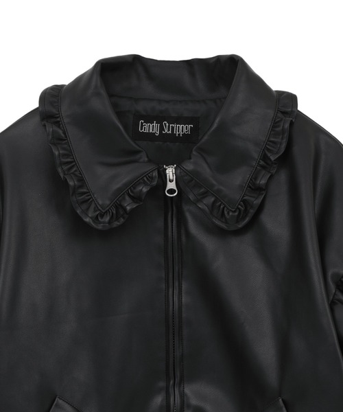 Candy Stripper（キャンディストリッパー）の「RIBBON ＆ PUFF LEATHER ジャケット（ライダースジャケット・レディース・ブラウン/ブラック・FREE）」の10枚目の写真