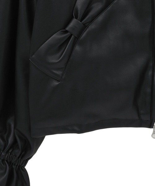 Candy Stripper（キャンディストリッパー）の「RIBBON ＆ PUFF LEATHER ジャケット（ライダースジャケット・レディース・ブラウン/ブラック・FREE）」の13枚目の写真