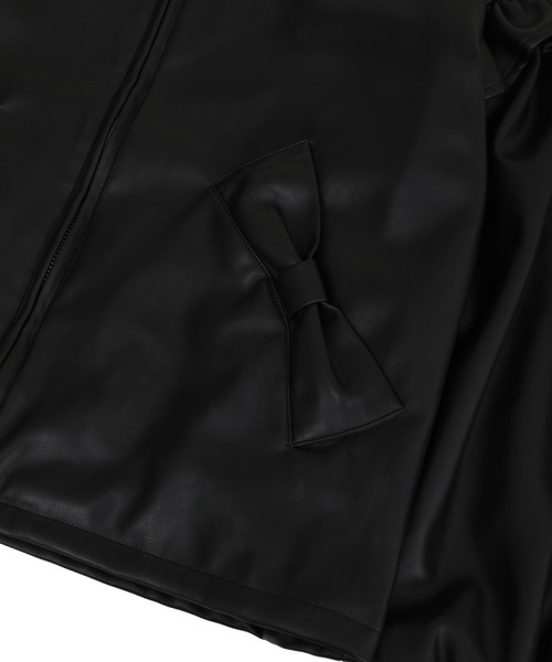 Candy Stripper（キャンディストリッパー）の「RIBBON ＆ PUFF LEATHER ジャケット（ライダースジャケット・レディース・ブラウン/ブラック・FREE）」の12枚目の写真