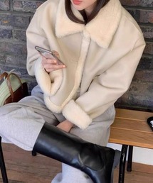 VIBGYOR | 【LAMPOON】フェイクムートンショートジャケット(その他アウター)