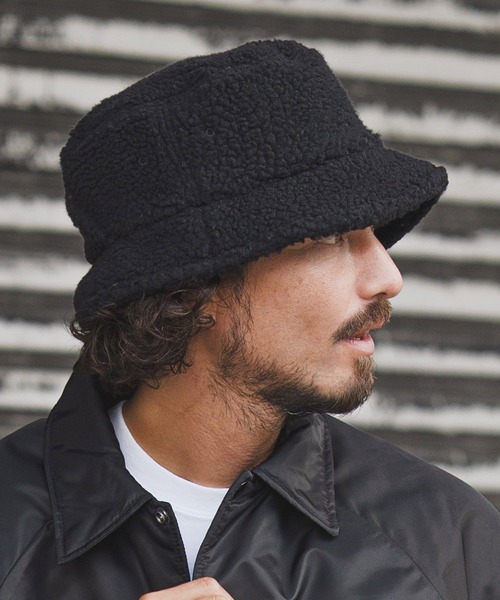 mko13187-boa hat with heart patch ボアハット(1M25F200)（ハット