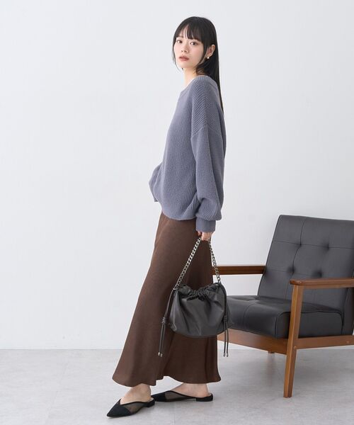earth music&ecology(アースミュージックアンドエコロジー)の「パウダーシャギー畦プルオーバー(ニット/セーター・レディース・アイボリー/チャコールグレー/ライトグレー/ブラウン/ピンク・FREE)」の17枚目の写真