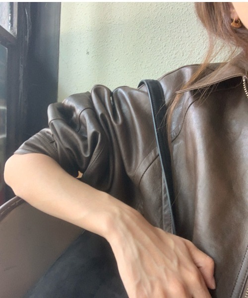 gossip!ロサンゼルス(ゴシップロサンゼルス)の「オーバーサイズ PUジャケット(その他アウター・レディース・ブラック/ブラウン・FREE)」の18枚目の写真