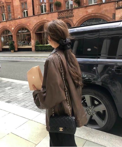 gossip!ロサンゼルス(ゴシップロサンゼルス)の「オーバーサイズ PUジャケット(その他アウター・レディース・ブラック/ブラウン・FREE)」の20枚目の写真