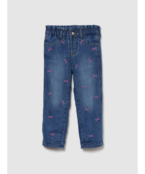 GAP(ギャップ)の「Babygap フリース裏地 ペーパーバッグ マムジーン(デニムパンツ・キッズ・インディゴブルー・80cm/95cm/100cm/105cm/110cm/90cm/70cm)」の1枚目の写真