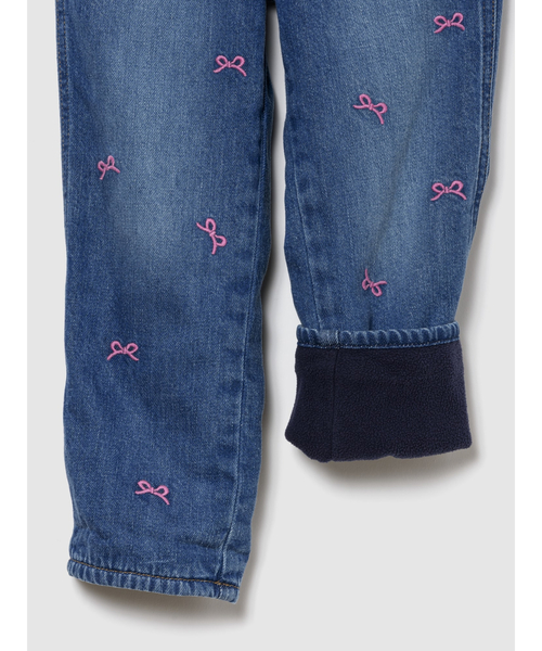 GAP(ギャップ)の「Babygap フリース裏地 ペーパーバッグ マムジーン(デニムパンツ・キッズ・インディゴブルー・80cm/95cm/100cm/105cm/110cm/90cm/70cm)」の3枚目の写真