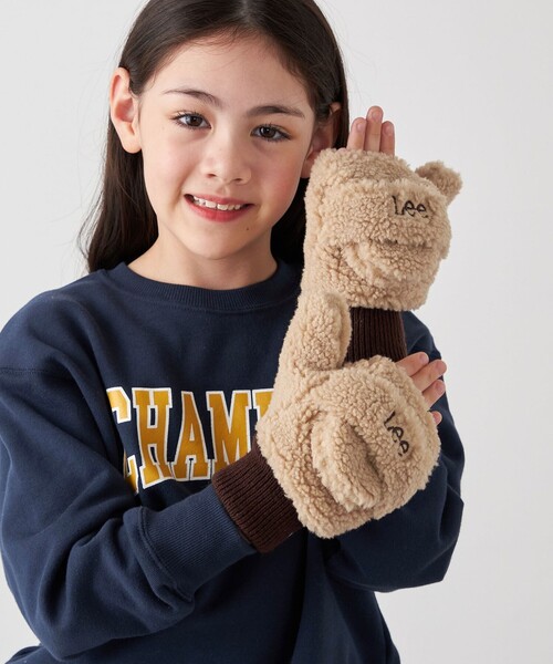 Lee(リー)の「Lee: 2WAY ボア ミトン グローブ <KIDS>(手袋・キッズ・グレー/ベージュ・ONE SIZE)」の4枚目の写真