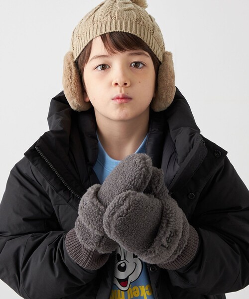 Lee(リー)の「Lee: 2WAY ボア ミトン グローブ <KIDS>(手袋・キッズ・グレー/ベージュ・ONE SIZE)」の5枚目の写真