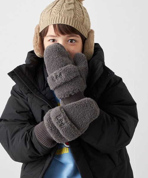 Lee(リー)の「Lee: 2WAY ボア ミトン グローブ <KIDS>(手袋・キッズ・グレー/ベージュ・ONE SIZE)」の6枚目の写真