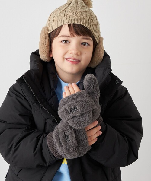 Lee(リー)の「Lee: 2WAY ボア ミトン グローブ <KIDS>(手袋・キッズ・グレー/ベージュ・ONE SIZE)」の7枚目の写真