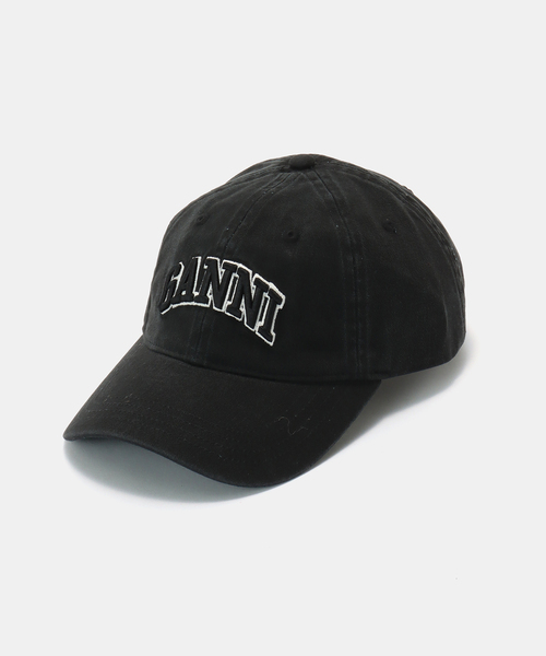 帽子 Washed Cotton Canvas Cap Leo Emb GANNI（ガニー）の「GANNI / ガニー Washed Cotton Canvas Cap Leo Emb