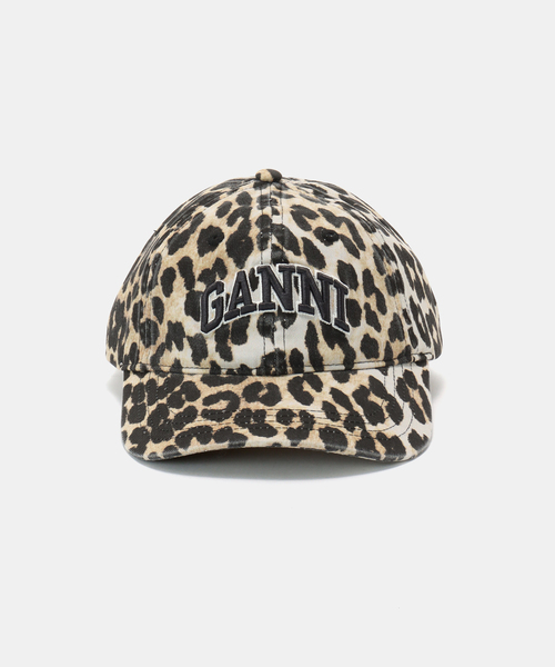 GANNI（ガニー）の「GANNI / ガニー Washed Cotton Canvas Cap Leo Emb