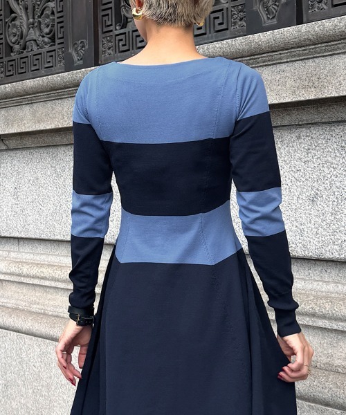 JENNE(ジェンヌ)の「配色美ラインニットワンピース(ワンピース・レディース・ベージュ/ネイビー/ブラック・SMALL/MEDIUM/LARGE)」の13枚目の写真