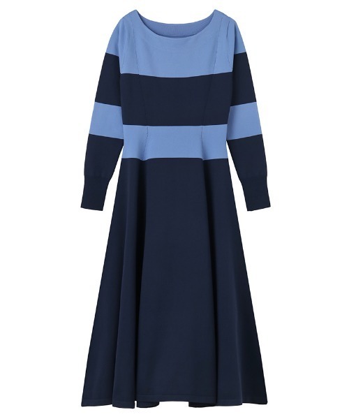 ジェンヌ 配色美ラインニットワンピース 配色美ラインニットワンピース