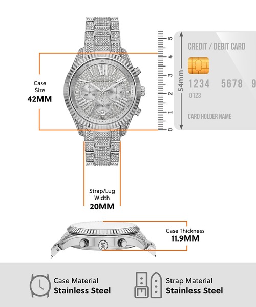 MICHAEL KORS(マイケルコース)の「マイケル・コース 腕時計 レディース アナログ ステンレス MK4972(アナログ腕時計・レディース・シルバー・FREE)」の5枚目の写真
